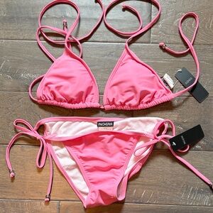 INGEAR Pink String Triangle Bikini Set NWT